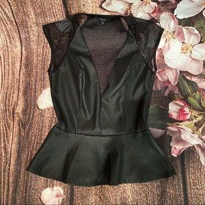 Guess Black Leather Top